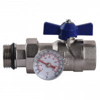 Кран-американка с муфтой под термометр ECO 01G-2 1″ прямой (000008822)