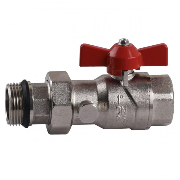 Кран-американка с муфтой под термометр ECO 01G-2 1″ прямой (000008822)