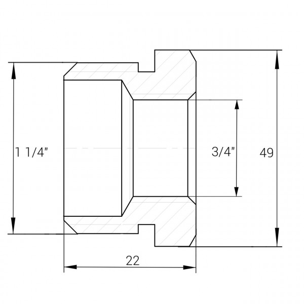 Футорка 1 1/4″х3/4″ЗВ нікельована NF643S OPTIMUM (000031502)