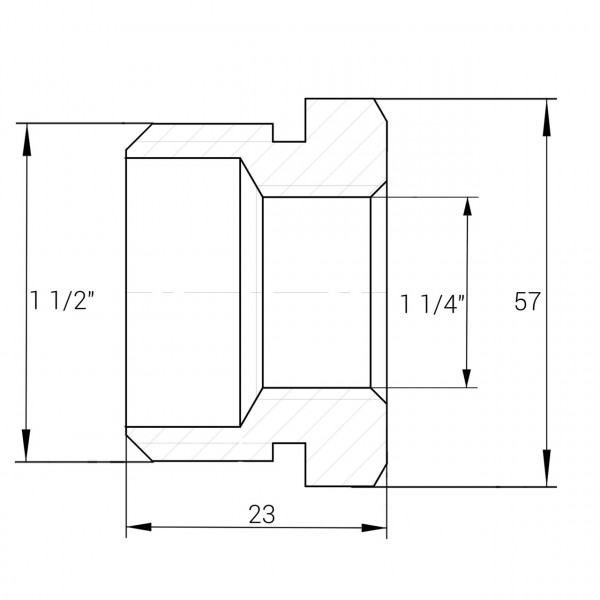 Футорка 1 1/2″х1 1/4″ЗВ нікельована NF763S OPTIMUM (000031503)