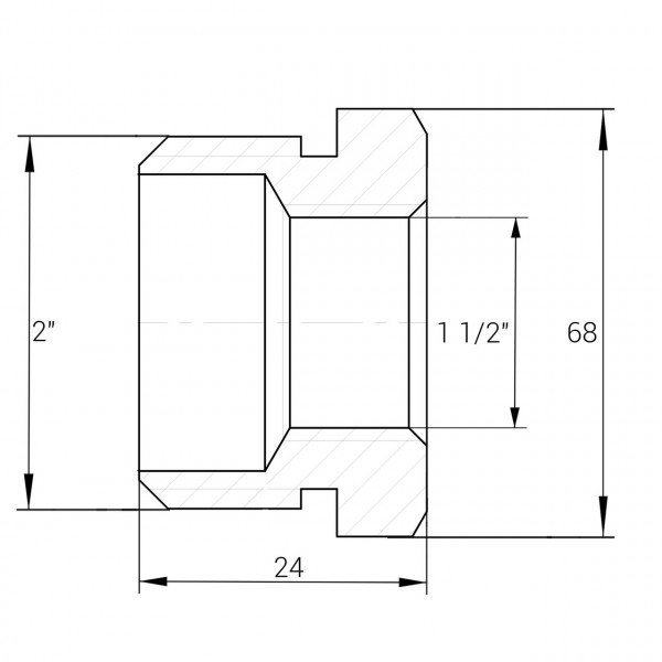 Футорка 2″х1 1/2″ЗВ нікельована NF873S OPTIMUM (000031504)