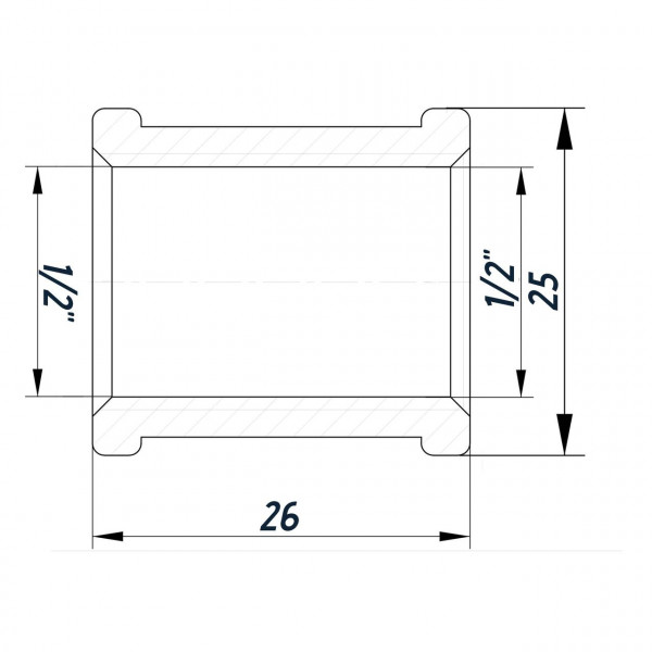 Муфта 1/2″ВВ нержавіюча SM331S OPTIMUM (000031509)