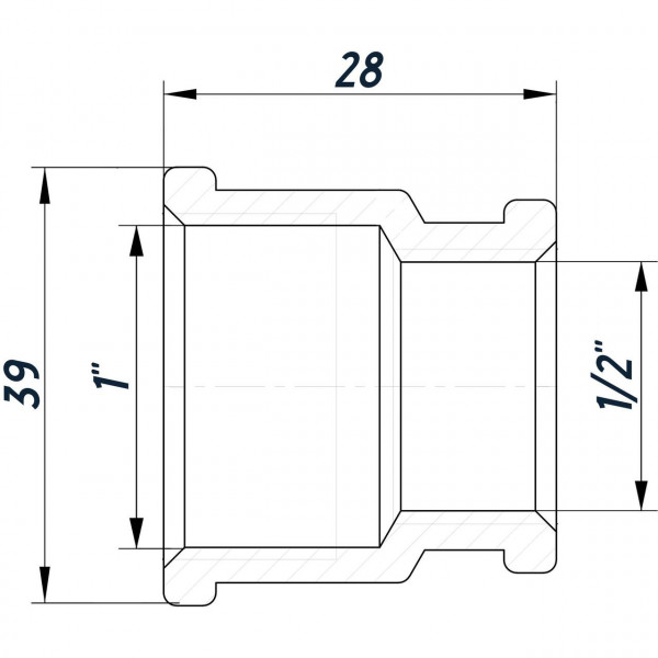 Муфта редукційна 1″х1/2″ВВ нержавіюча SM531S OPTIMUM (000031513)