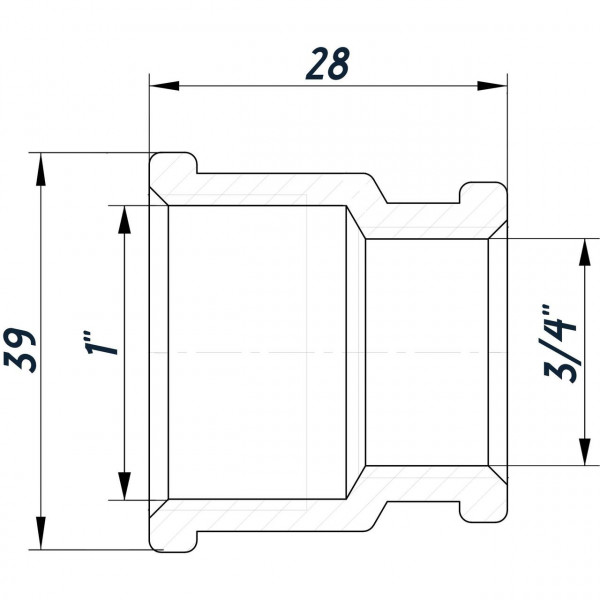 Муфта редукційна 1″х3/4″ВВ нержавіюча SM541S OPTIMUM (000031514)