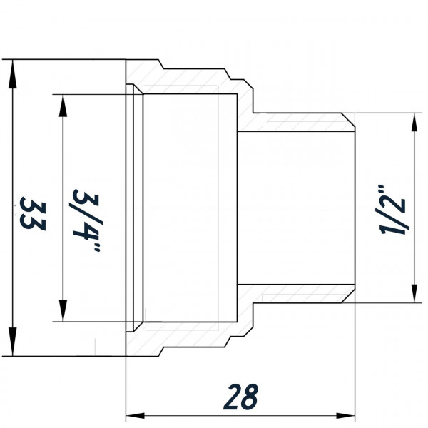 Редукционный переходник 3/4″х1/2″ВН нержавеющий SK433S OPTIMUM (000031522)