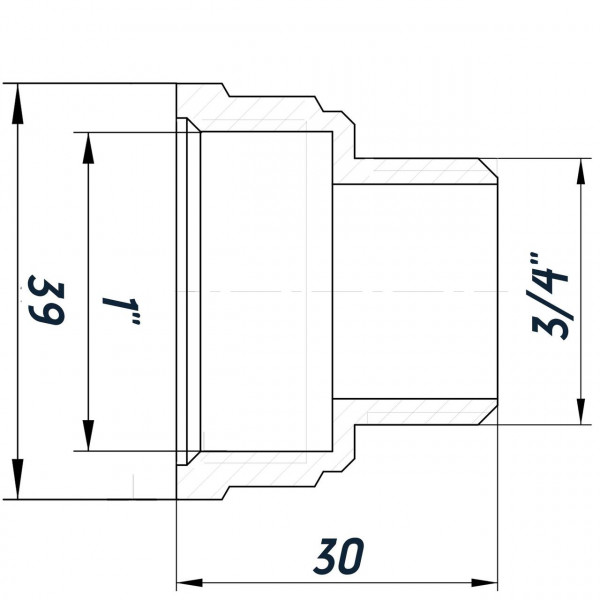 Редукционный переходник 1″х3/4″ВН нержавеющий SK543S OPTIMUM (000031534)