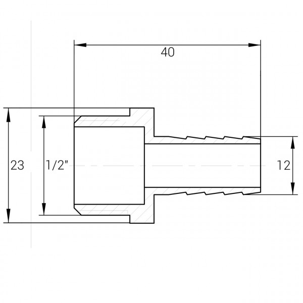 Штуцер 1/2″З 12мм нержавіючий SU3F2S OPTIMUM (000031542)