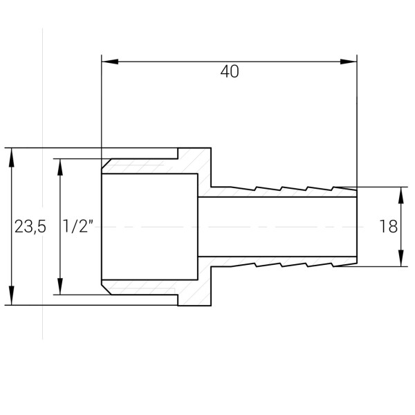 Штуцер 1/2″З 18мм нержавіючий SU3I2S OPTIMUM (000031545)