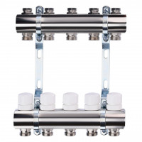 Коллектор с регуляторами и креплением ECO 001B 1″x5