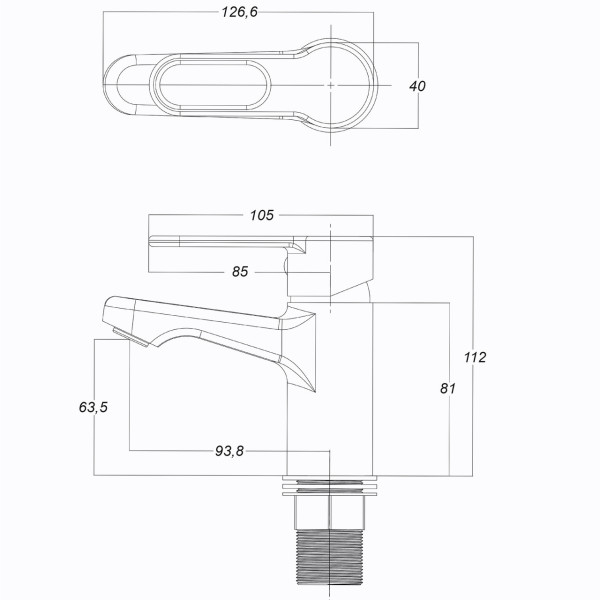 Змішувач для умивальника Globus Lux Dolly GLD-0401 латунь, на гайці (000015428)