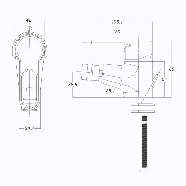 Смеситель для биде Globus Lux Dolly GLD-0106 (000015431)