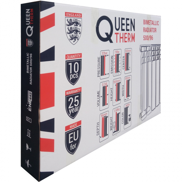 Радиатор биметаллический секционный QUEEN THERM 500/96 (кратно 10) (000017726)