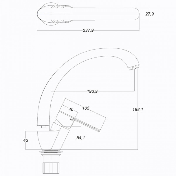 Смеситель для кухни Globus Lux Dolly GLD-0203S (000023186)