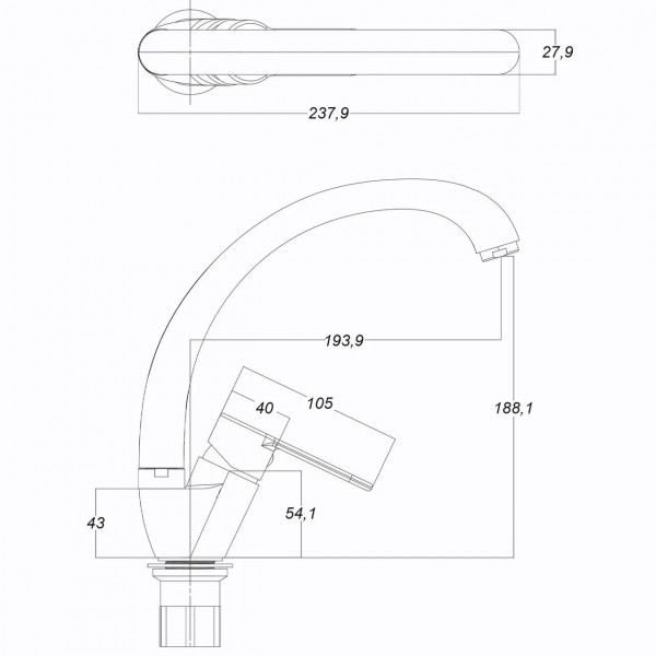 Смеситель для кухни Globus Lux Dolly GLD-0203S (000023186)