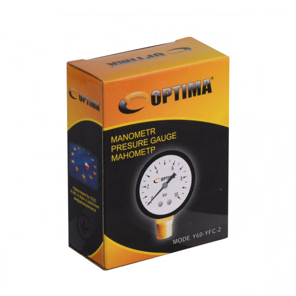 Манометр Optima 10 атм. 60 мм сталевий корпус нижнє під'єднання ( Y60 - YFC-2 ) (000024796)