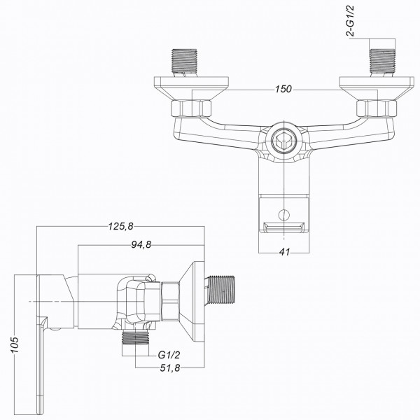 Смеситель для душа Globus Lux Dolly GLD-0105N (000030721)