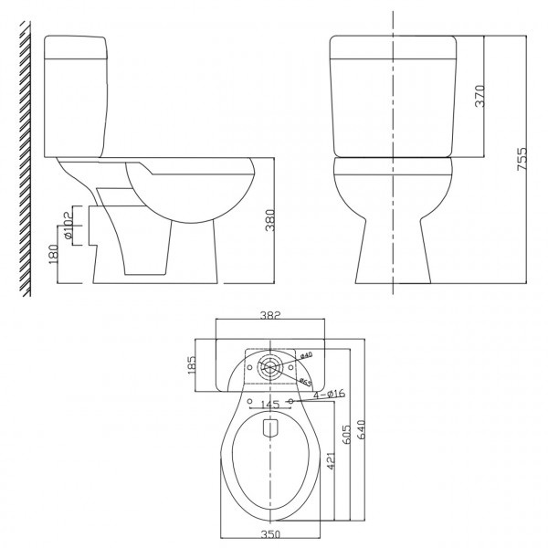 КОМПАКТ OPTIMA B нижн., гориз с полипропиленовым сиденьем CT-OHB-PP (000031000)