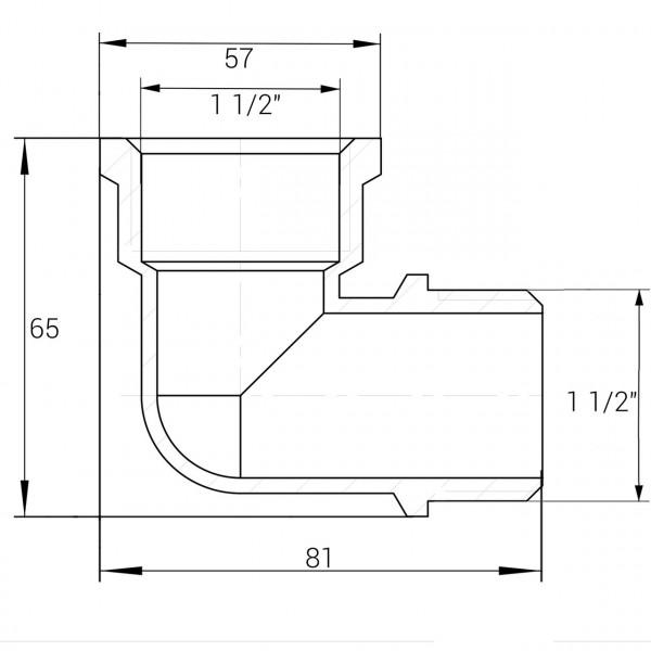 Кутник 1 1/2″ВЗ нікельований NL773S OPTIMUM (000031488)