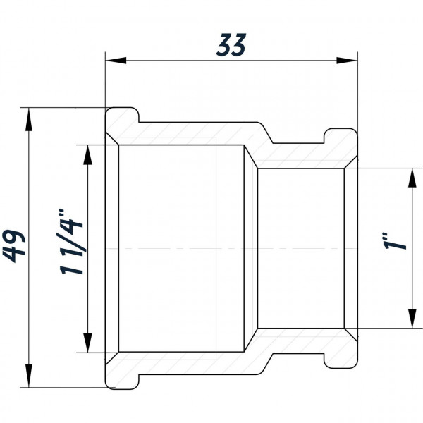 Муфта редукційна 1 1/4″х1″ВВ нікельована восьмигранна NM651O OPTIMUM (000031489)