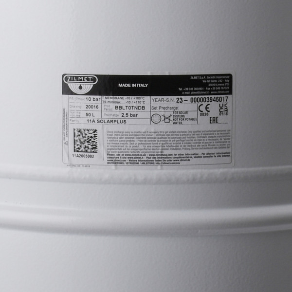 Бак Zilmet solar-plus для систем солнечного отопления 50л 10bar ( 11A2005002 ) (000028479)