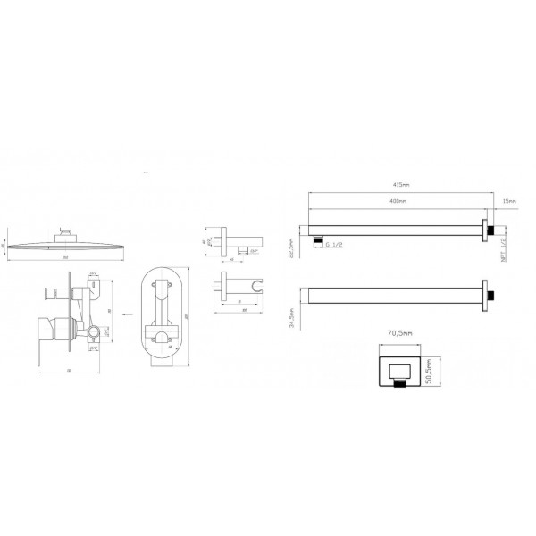 Душевая система встроенная TOPAZ SARDINIA TSG 08205-400-BL (000031638)