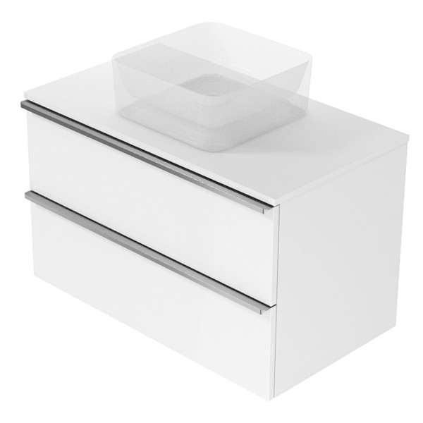 Шкафчик под умывальник со столешницей VIRGO 80 белый чорные ручки