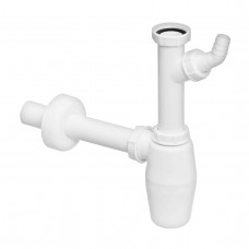 Сифон для раковины VIEGA 1 1/4″х1 1/4″ с отводом, пластик белый бутыл. 326319 (000000809)