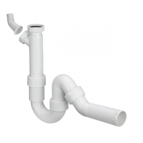 Сифон для раковины VIEGA 1 1/2″х40 с отводом, 45° пластик белый трубный б/г 101800 (000000816)