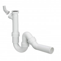 Сифон для раковины VIEGA 1 1/2″х40 с отводом, 45° пластик белый трубный б/г 101800 (000000816)