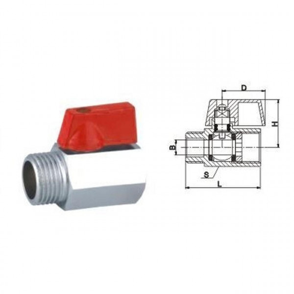 Кран кульовий міні SOLOMON 1/2″ ЗВ NV-3025 (2шт. в упак.) (000000967)