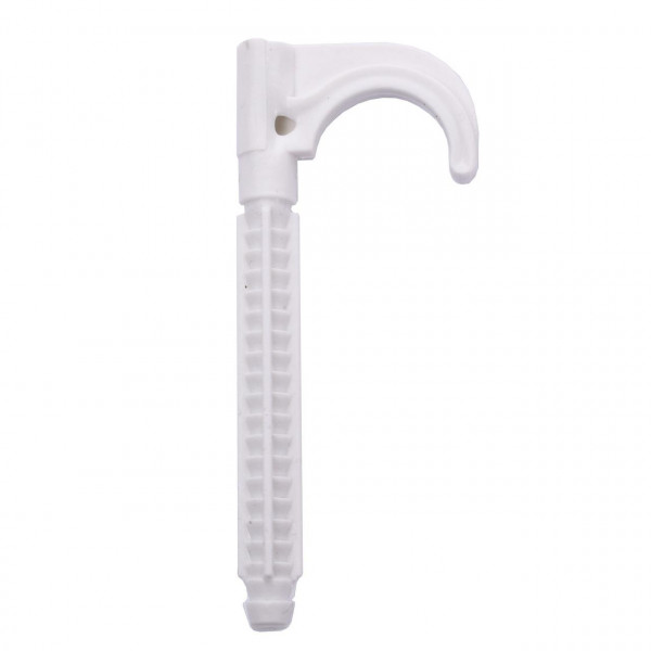 Кріплення-гак забивне одинарне для труби Ø16-25, довжина 100мм, біла (уп.100шт) (000001993)