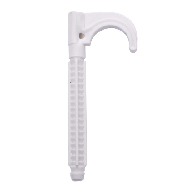 Крепление-крюк забивное одинарное для трубы Ø16-25, длина 100мм, белая (уп.100шт) (000001993)