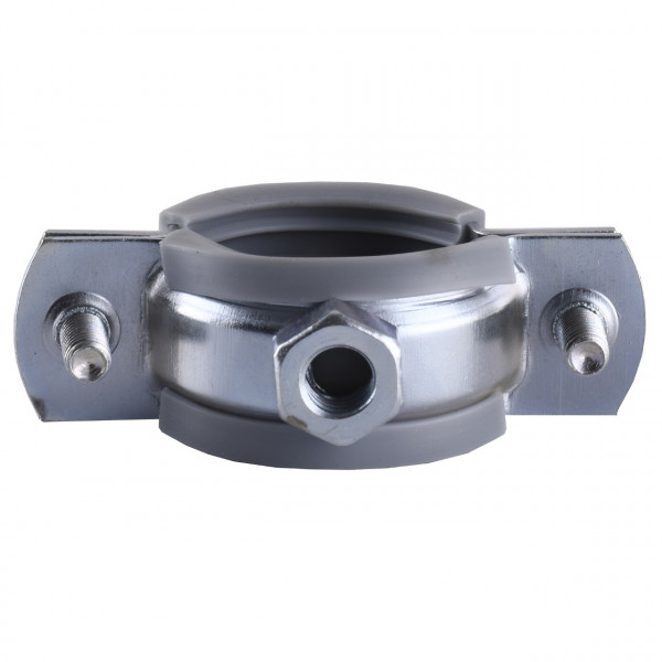 Хомут в сборе CR 3/4″ (25-30мм) с винтом-шурупом 8*80 и дюбелем в уп., серый (000006303)