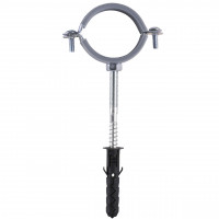 Хомут в сборе CR 1 1/2″ (47-53мм) с винтом-шурупом 8*100 и дюбелем в уп., серый (000006305)