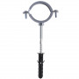 Хомут в сборе CR 1 1/2″ (47-53мм) с винтом-шурупом 8*100 и дюбелем в уп., серый (000006305)