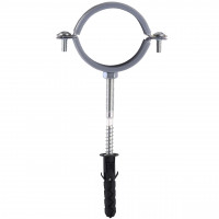 Хомут в сборе CR 2″ (59-65мм) с винтом-шурупом 8*100 и дюбелем в уп., серый (000006306)