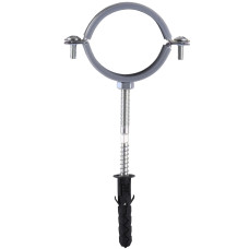 Хомут в сборе CR 2″ (59-65мм) с винтом-шурупом 8*100 и дюбелем в уп., серый (000006306)