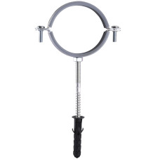 Хомут в сборе CR 2 1/2″ (70-80мм) с винтом-шурупом 8*100 и дюбелем в уп., серый (000006307)