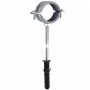 Хомут в сборе CR 1 1/4″ (42-47мм) с винтом-шурупом 8*80 и дюбелем в уп., серый (000007348)