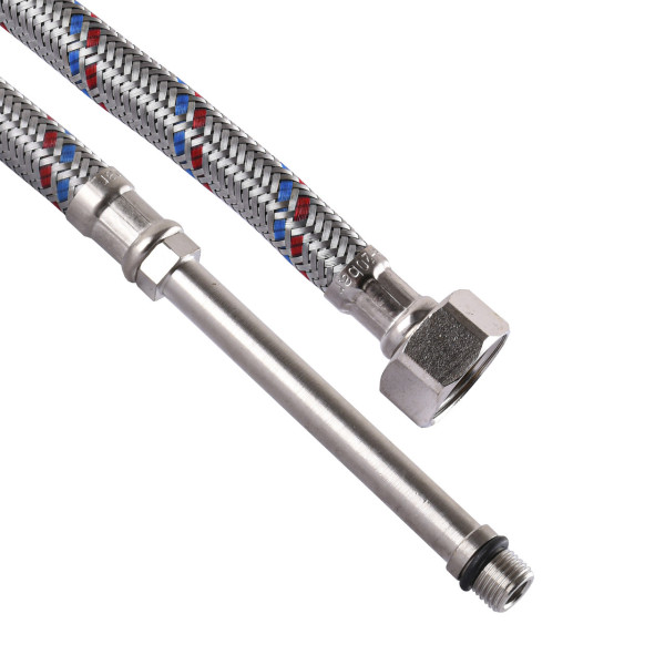 Шланг для смесителя Solomon (нерж.) М10х1/2″ 0,6м HY6201 A LONG-штуцер 70мм (000008012)