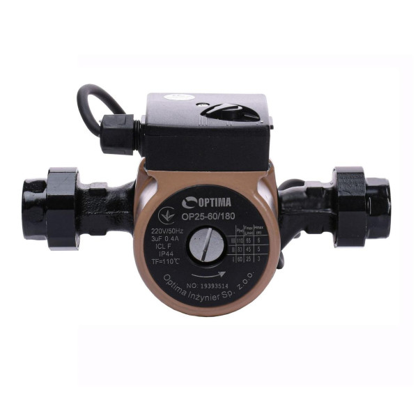 Насос циркуляционный Optima OP25-60 180мм + гайки, + кабель с вилкой! (000008158)