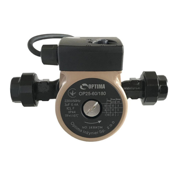 Насос циркуляционный Optima OP25-60 180мм + гайки, + кабель с вилкой! (000008158)