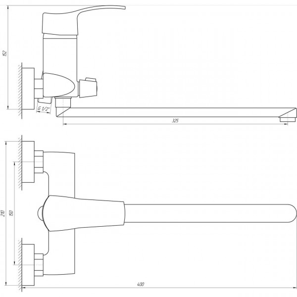 Змішувач для ванни Globus Lux QUEENSLAND GLQU-208 (000008763)