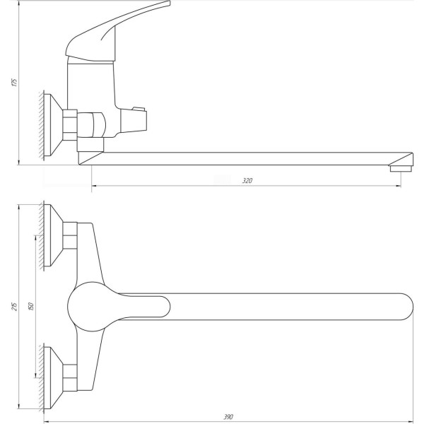 Смеситель для ванны Globus Lux Solly GLSO-208 (000009294)
