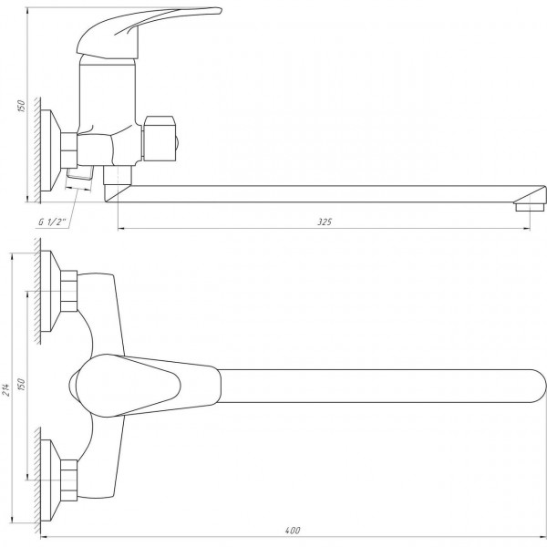 Смеситель для ванны EcoMix ENERGO E-GEZ-208 (000010038)