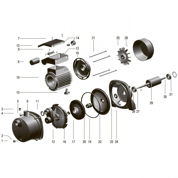 Насос центробежный VOLKS pumpe JY1000 1,1кВт нержавейка (000010075)