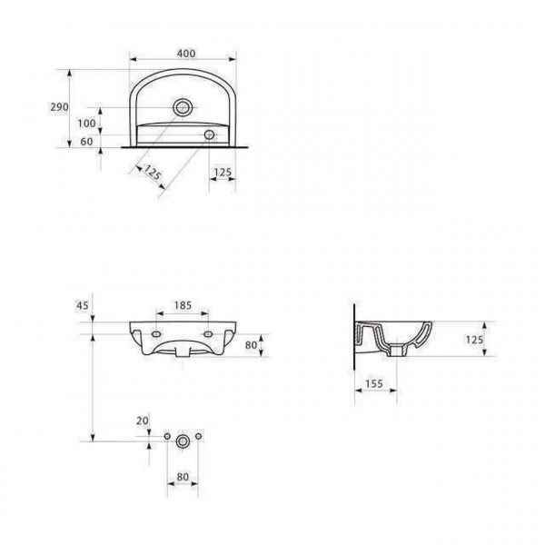 Умывальник мебельный Cersanit ARTECO 40 левый (000010119)