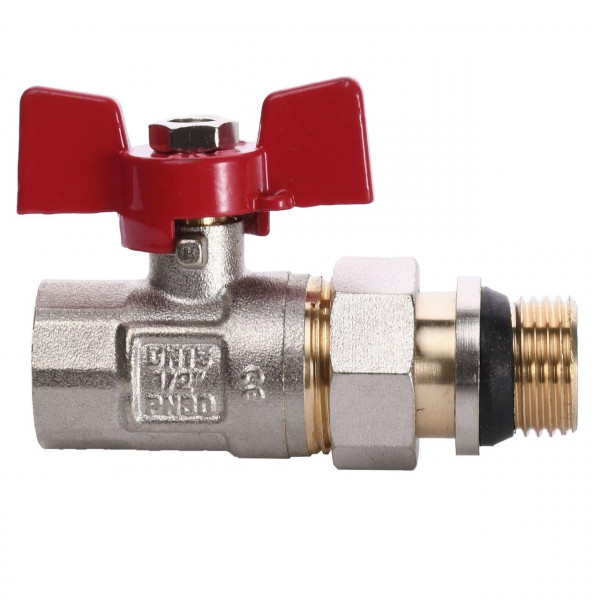 Кран шаровый прямой с американкой WATERVALVE Q003 NV-V123 1/2″ BH (000010226)
