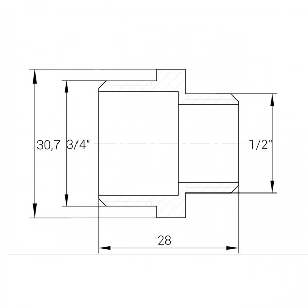Ніпель редукційний латунний 3/4″ЗР х 1/2″ЗР штампований А0511А VA (000010509)