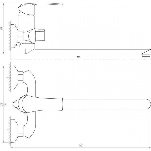 Смеситель для ванны DOMINO ELLIPSE DCC-208 (000010564)